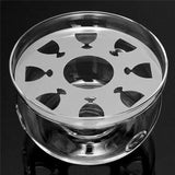 Heat-Resisting Teapot Warmer Base Clear Borosilicate Glass Round Insulation Tealight Portable Teapot Holder Tea Accessories