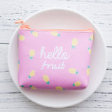 Summer New Brand Leather Purses Small Fresh Casual Pu Coin Wallet Lady Fashion Fruits Pattern Cartoon Dollar Money Bag