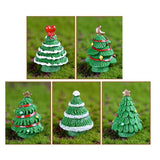 one piece Christmas Tree Miniature Figurine Mini Christmas Decoration For Home Kawaii Diy Fairy Garden Ornaments Resin Craft