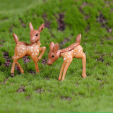 2pcs/Lot Artificial Mini Sika Deer Giraffe Fairy Garden Miniatures Gnomes Moss Terrariums Resin Crafts Figurines Home Decoration