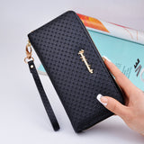 Women Wallets Leather Coin Purse Female Long Wallet Wristlet Zipper Card Holder Purse Female Fashion Clutch New Clamp For Money