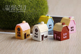 3pcs/lot multiple colour country house Chinese house Moss micro landscape decoration Decorative material accessories