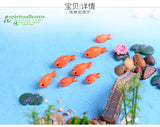 3pcs/lot size red fish Mediterranean style resin decoration micro landscape decoration creative decorative ornaments