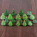 one piece Christmas Tree Miniature Figurine Mini Christmas Decoration For Home Kawaii Diy Fairy Garden Ornaments Resin Craft