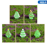 one piece Christmas Tree Miniature Figurine Mini Christmas Decoration For Home Kawaii Diy Fairy Garden Ornaments Resin Craft