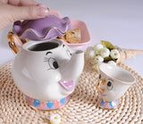 New Cartoon Teapot Mug Mrs Potts Chip Tea Pot Cup One Set Lovely Gift