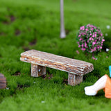 1pc long wood Bench Miniature Figurine Fairy Garden DIY Accessories Doll House Decoration cartoon animal models plastic girl toy