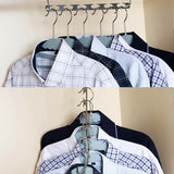 1Pcs 37cm Multifunctional Space Saving Metal Hangers with Hook Magic 6 Hole Clothes Closet Organizer Iron Clothes Drying Rack