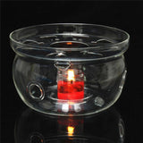 Heat-Resisting Teapot Warmer Base Clear Borosilicate Glass Round Insulation Tealight Portable Teapot Holder Tea Accessories