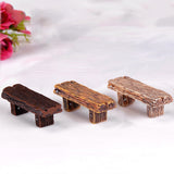 1pc long wood Bench Miniature Figurine Fairy Garden DIY Accessories Doll House Decoration cartoon animal models plastic girl toy