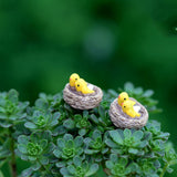 New Mini nest with birds fairy garden miniatures gnomes moss terrariums resin crafts figurines for home decoration accessories