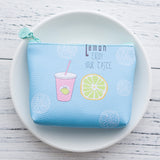 Summer New Brand Leather Purses Small Fresh Casual Pu Coin Wallet Lady Fashion Fruits Pattern Cartoon Dollar Money Bag