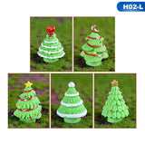 one piece Christmas Tree Miniature Figurine Mini Christmas Decoration For Home Kawaii Diy Fairy Garden Ornaments Resin Craft