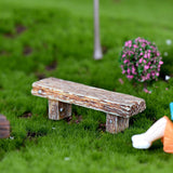 Resin wooden stool Furniture Crafts Courtyard Decoration for Miniature Dollhouse Modern Landscape Toys Fairy Garden Ornament