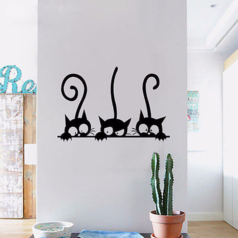 Three Black Cat Stickers