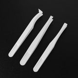 6pcs/set Carbon Fiber Plastic Tweezers Antistatic Straight Curved Anti-static Tweezers White Color Hand Tool