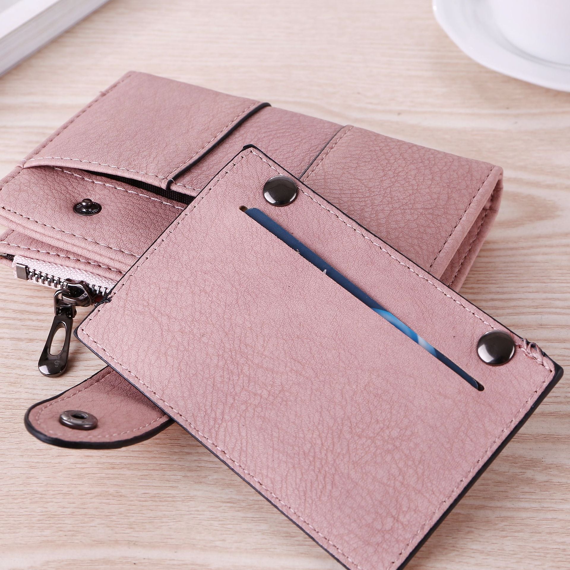 New Wallet for Women High Quality Short Coin Purse Mini Card Bag Female  Ladies Small Wallets Magnetic Clasp Zipper PU Leather